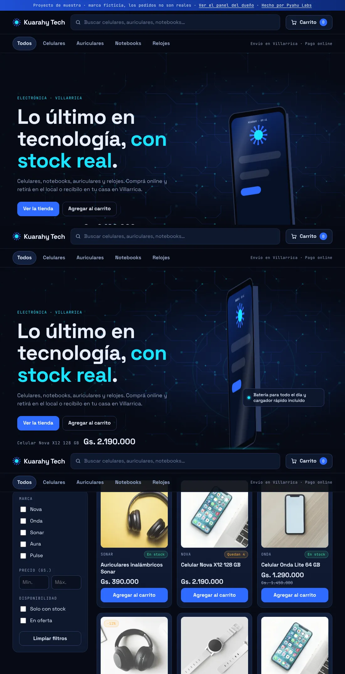 Tienda online de Kuarahy Tech