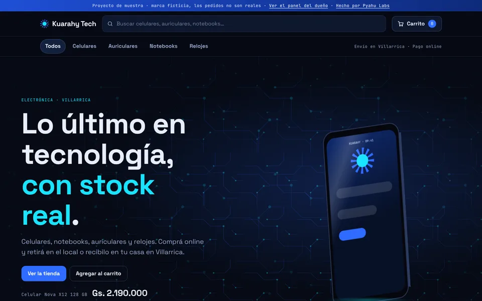 Tienda online de Kuarahy Tech